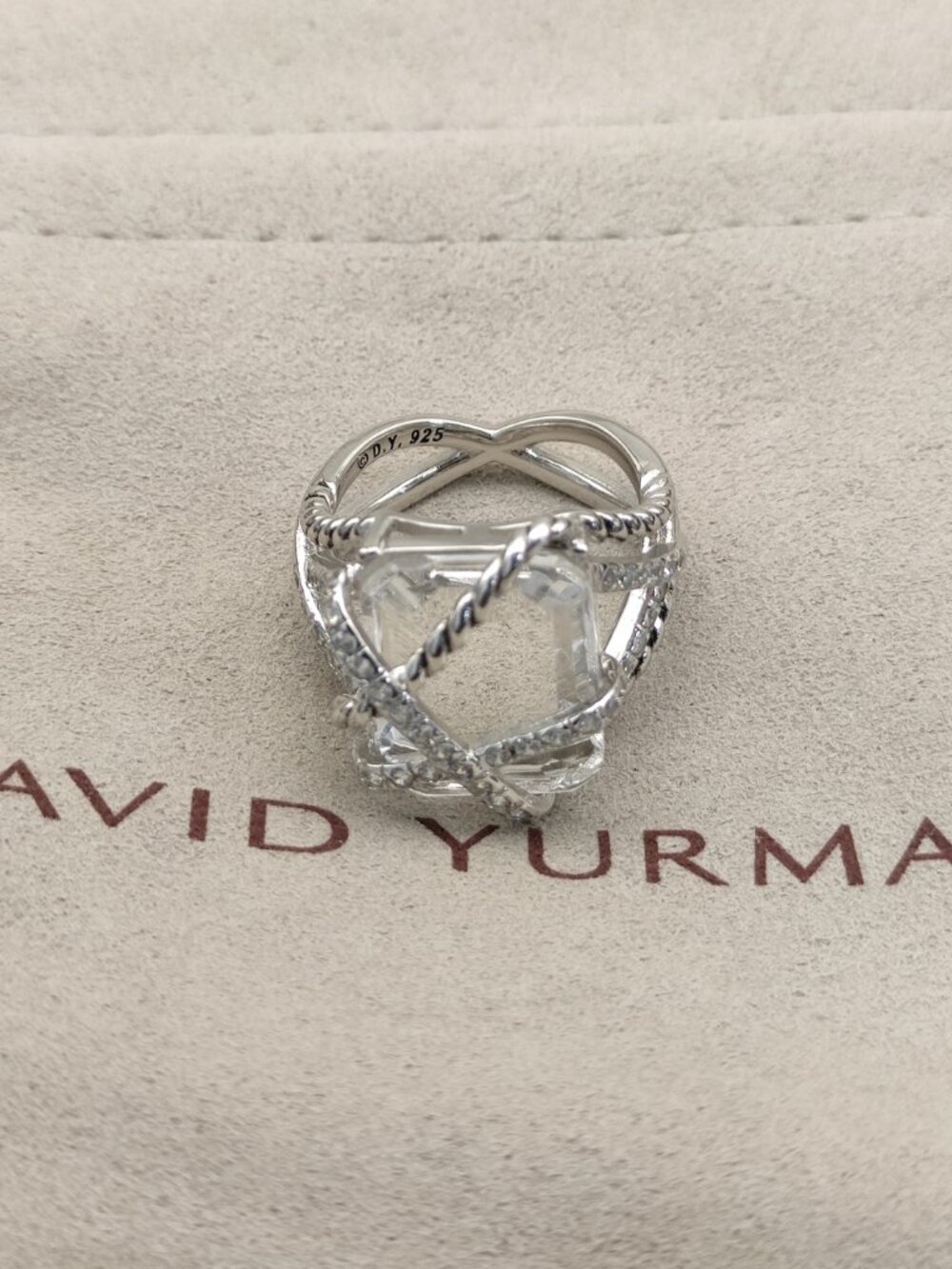 David Yurman 925 Silver Rings with Original Pouch